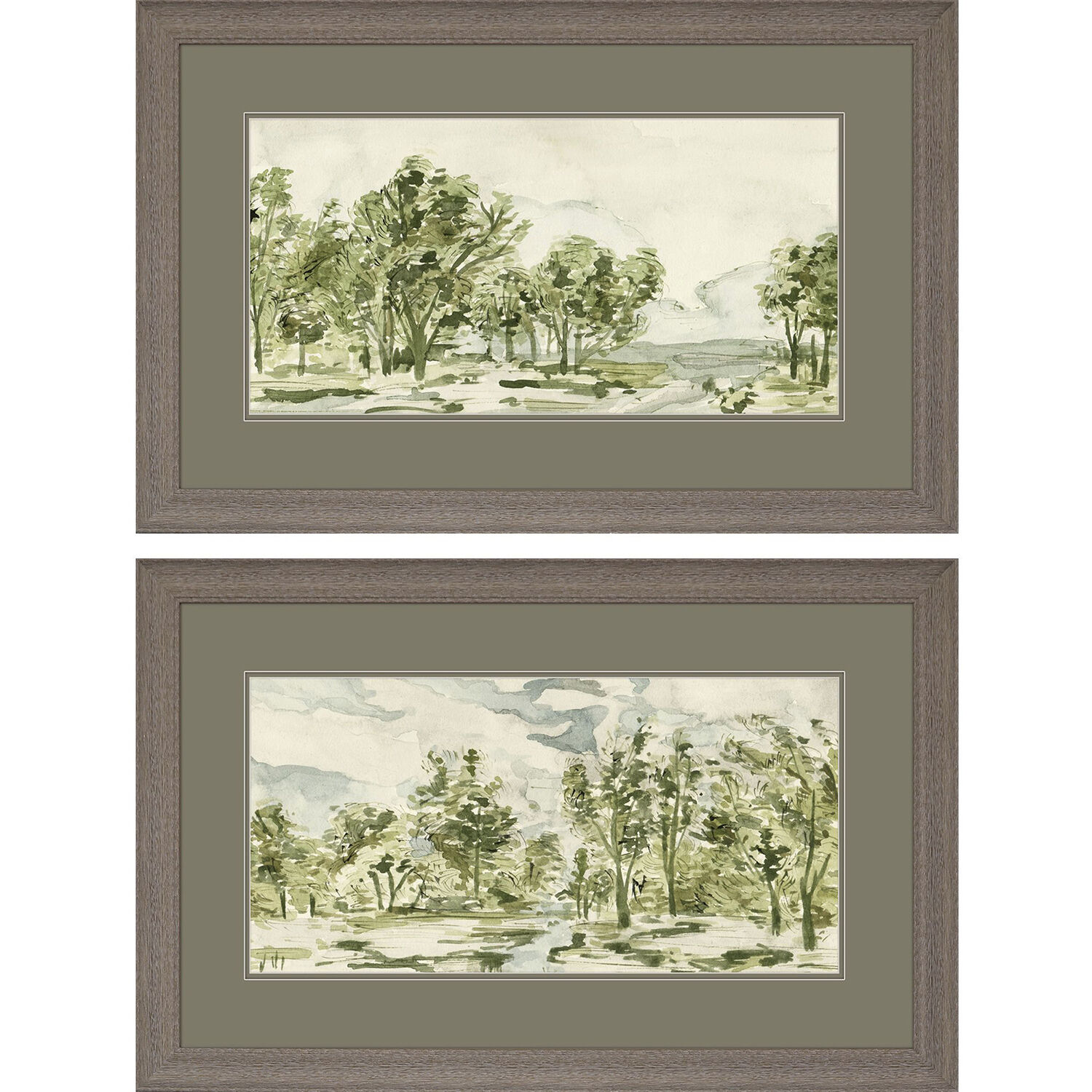 Landscapes Green and Beige and Neutral Framed Art, Propac