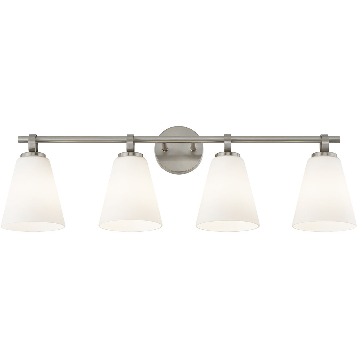 Fusion Collection - Bolzano Family 4 Light 33 inch Brushed Nickel Bath/Vanity Wall Light, EVOLV