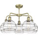 Ballston Rochester 5 Light 26 inch Antique Brass Stem Hung Chandelier Ceiling Light in Clear Glass