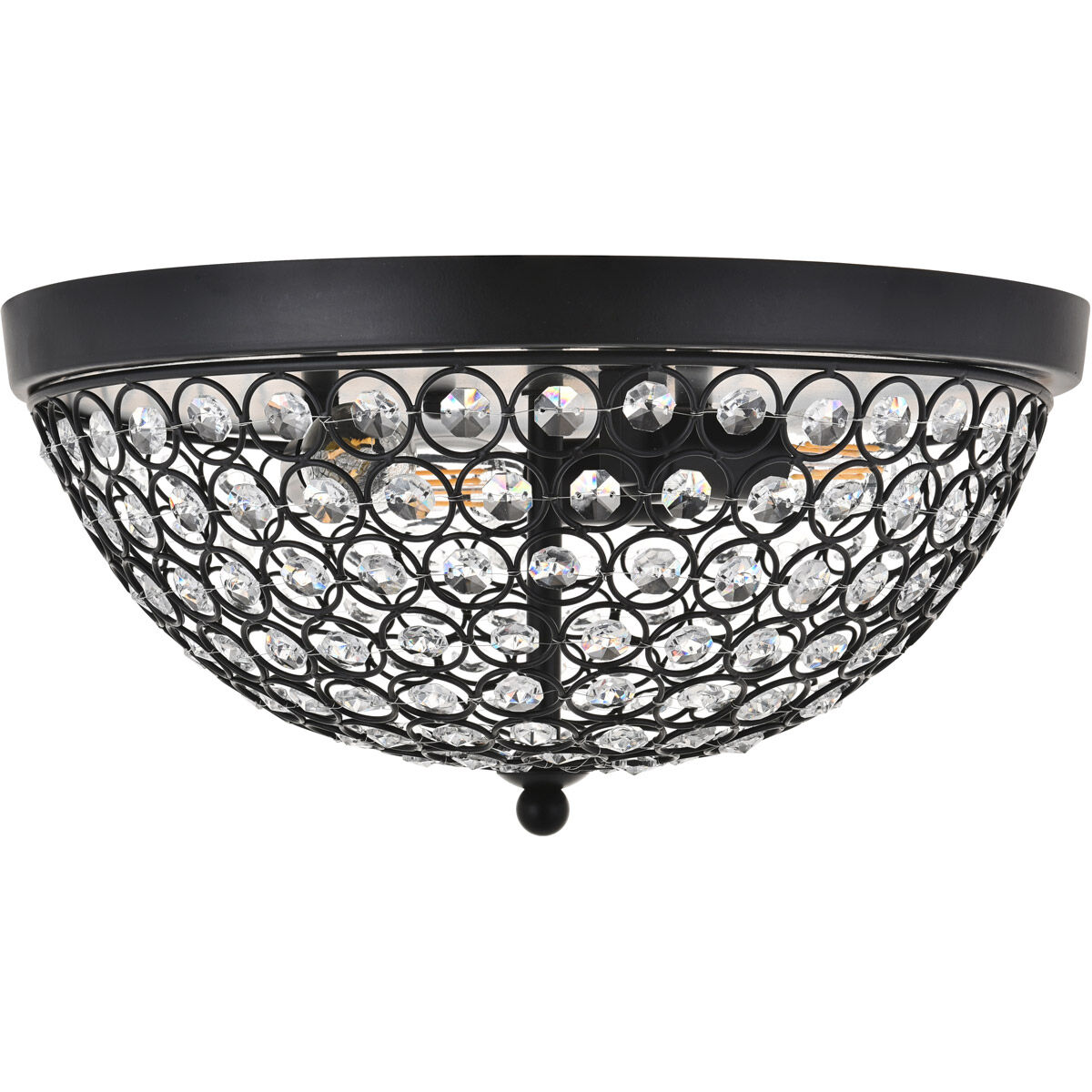 Taye 3 Light 14 inch Matte Black Flush Mount Ceiling Light