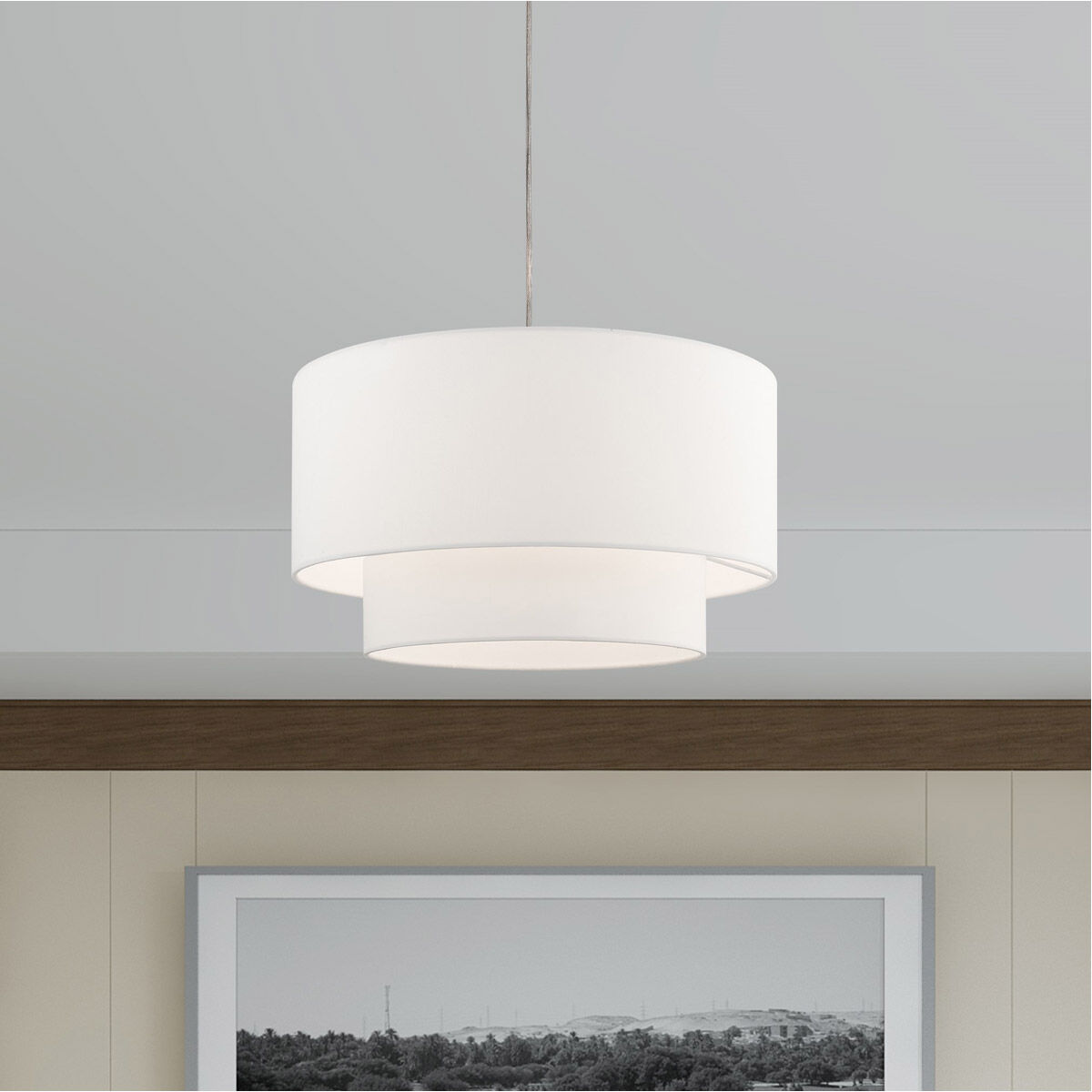 Clark 1 Light 20 inch Brushed Nickel Pendant Chandelier Ceiling Light