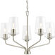Celino 5 Light 26 inch Brushed Nickel Chandelier Ceiling Light