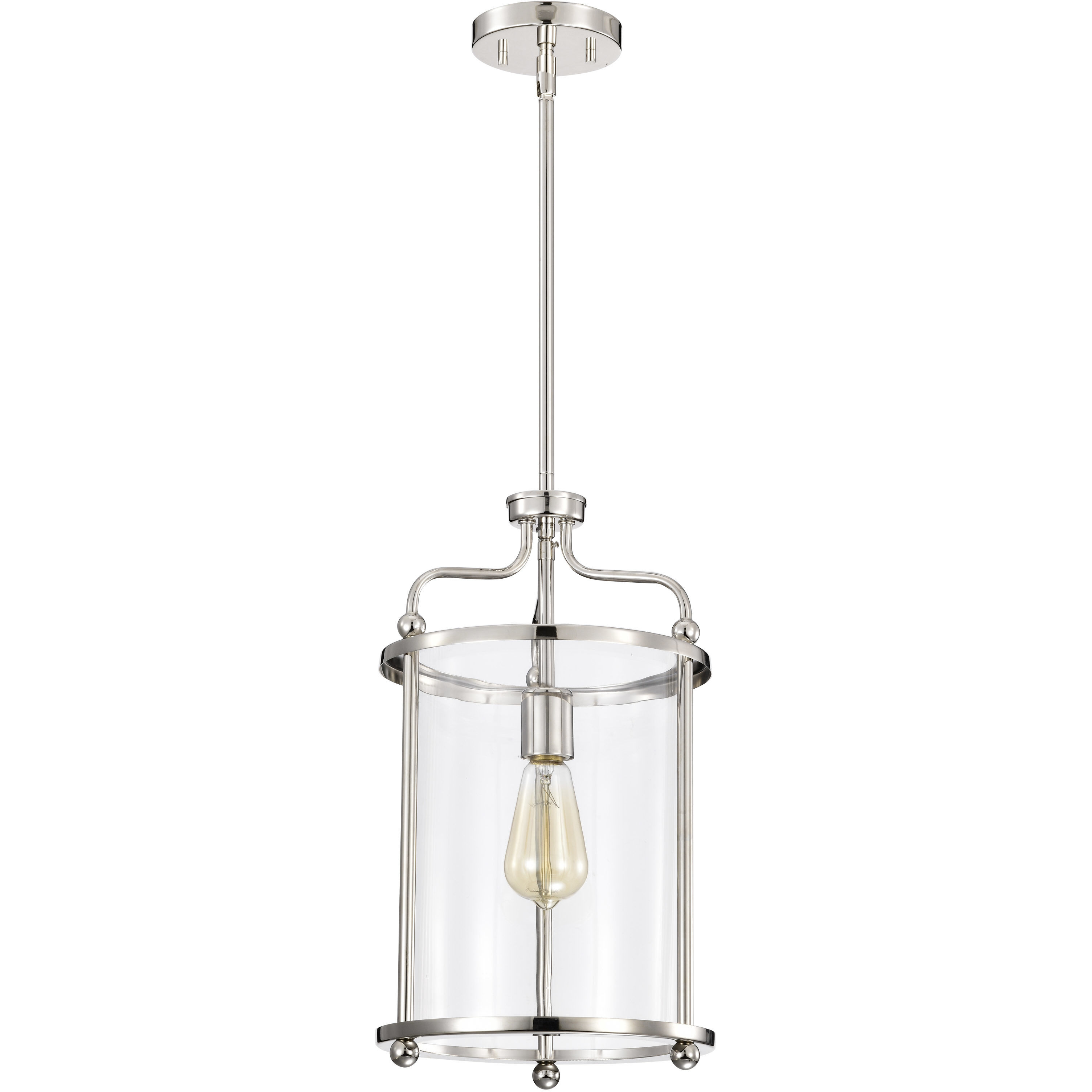 Yorktown 1 Light 10 inch Polished Nickel Pendant Ceiling Light