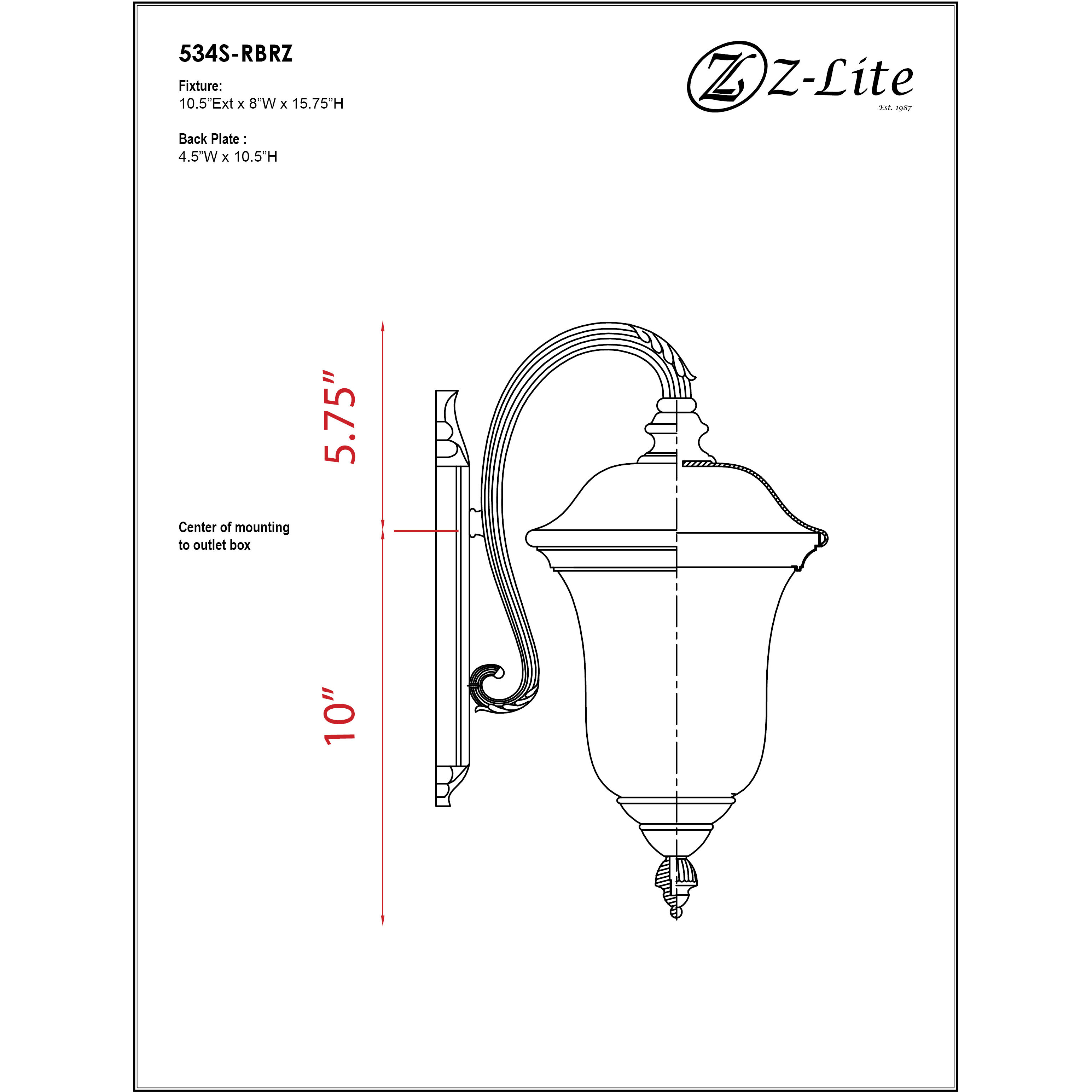 Armstrong 1 Light 15.75 inch Bronze Outdoor Wall Light