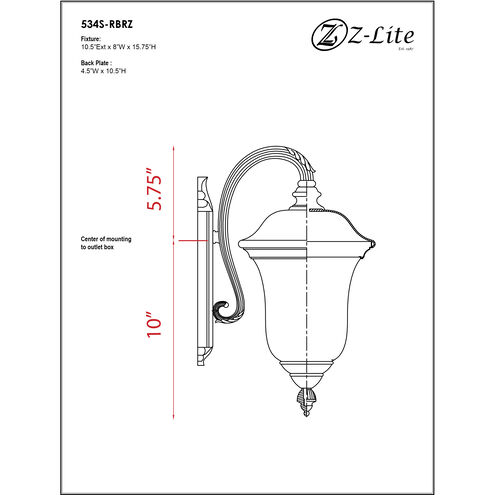 Armstrong 1 Light 15.75 inch Bronze Outdoor Wall Light