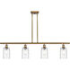 Ballston Candor LED 48 inch Brushed Brass Island Light Ceiling Light in Clear Waterglass, Ballston