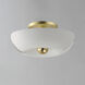 Poppy LED 17.75 inch White and Satin Brass Flush Mount Ceiling Light