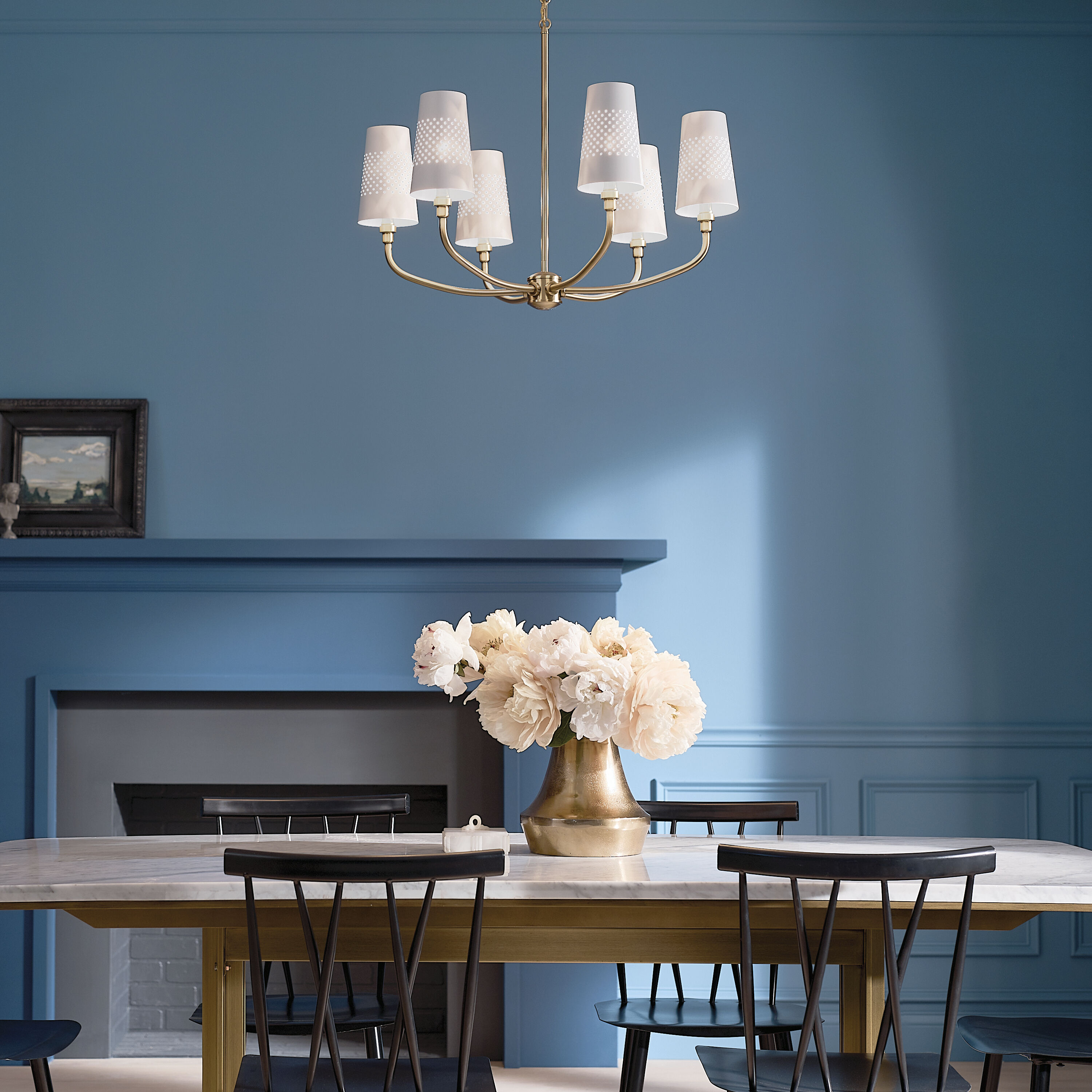 Adeena 6 Light 26.75 inch Brushed Natural Brass Chandelier Ceiling Light