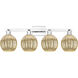 Preston 4 Light 36 inch Polished Chrome Bath Vanity Light Wall Light in Mercury Glass