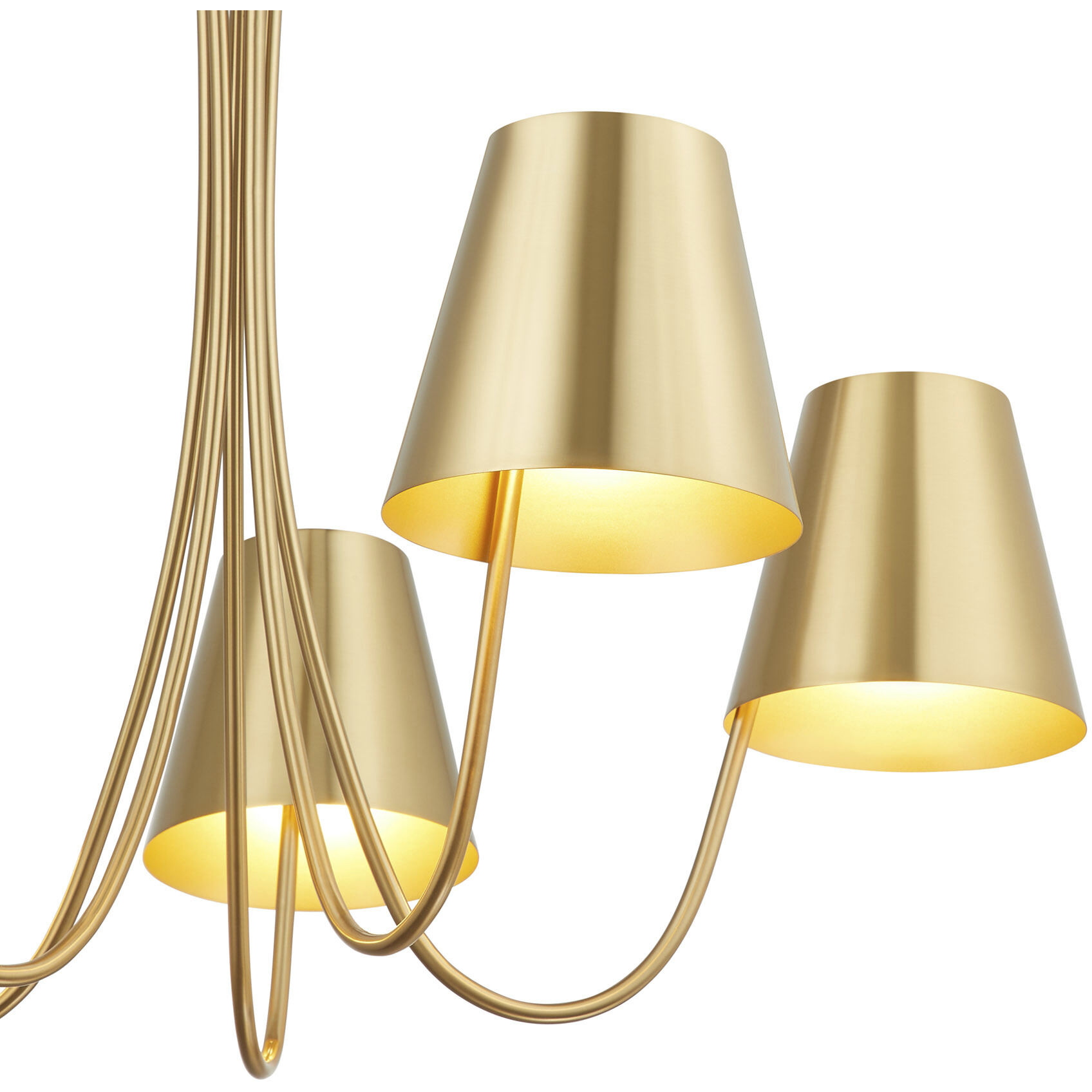 Modern 5 Light 32 inch Natural Brass Chandelier Ceiling Light