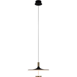 Ballet LED 16 inch Antique Brass and Onyx Black Pendant Ceiling Light