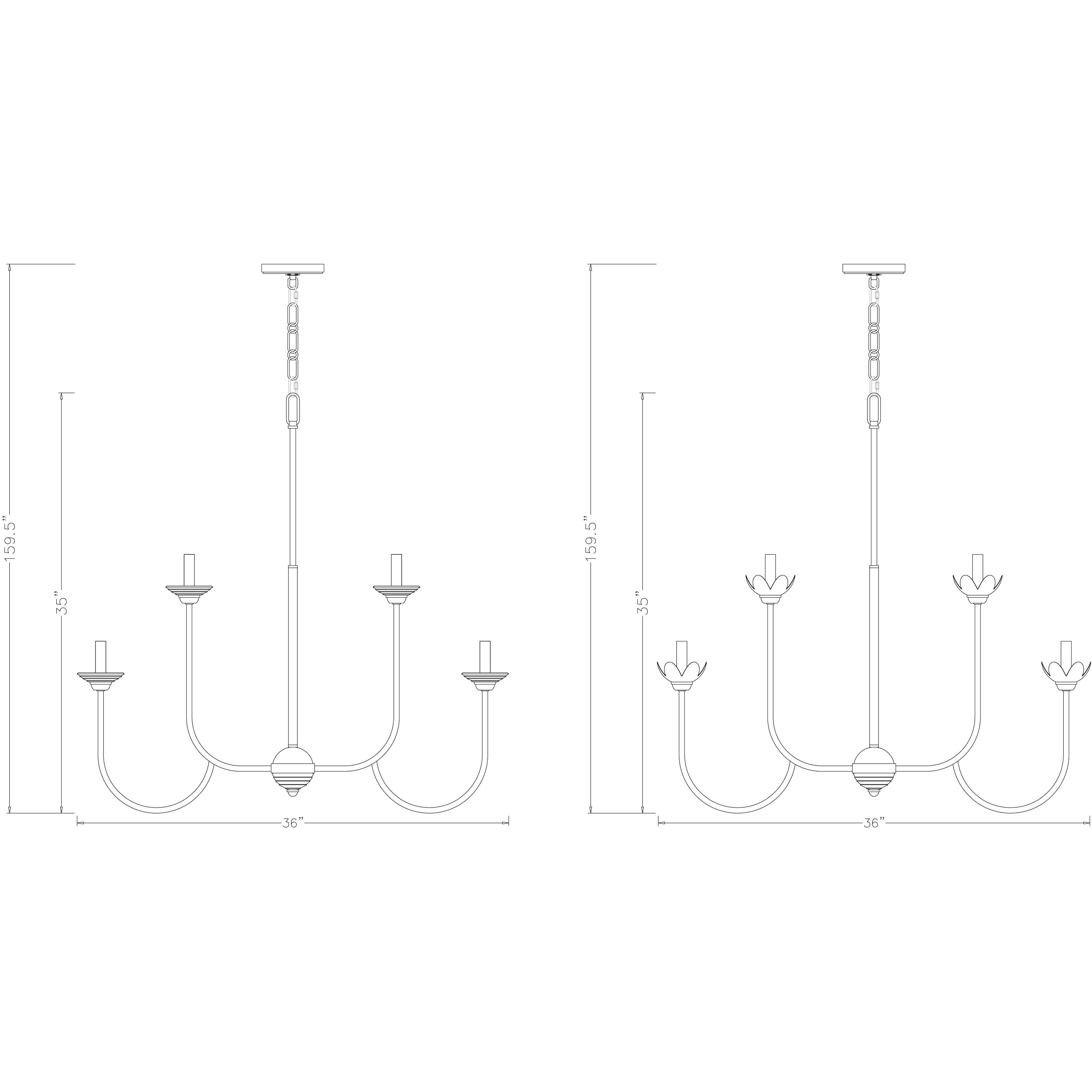 Allistair 8 Light 36 inch Modern Gold Chandelier Ceiling Light