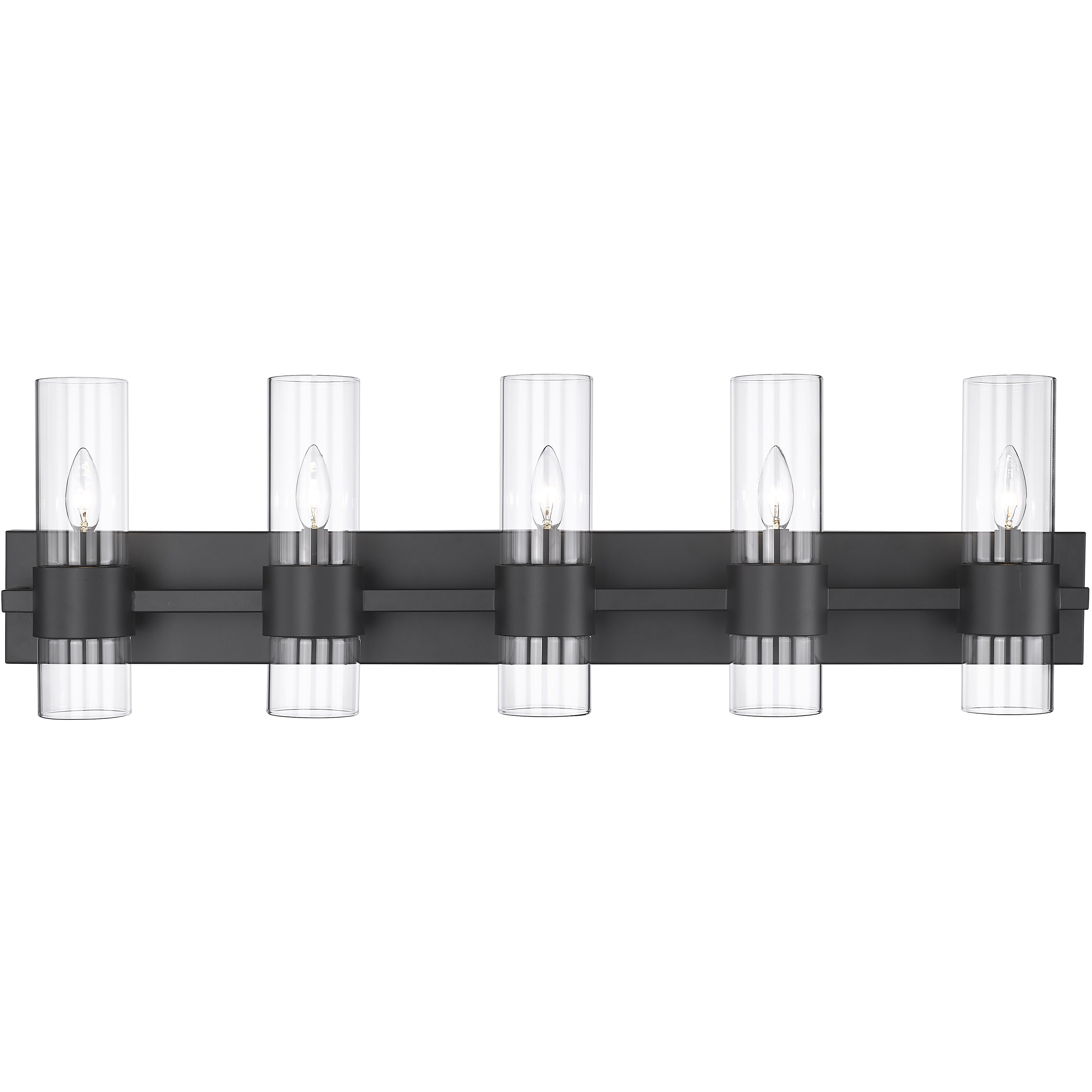 Lawson 5 Light 38 inch Matte Black Vanity Wall Light