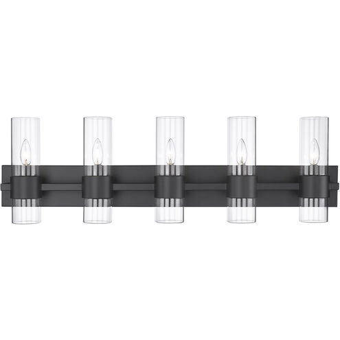 Lawson 5 Light 38 inch Matte Black Vanity Wall Light