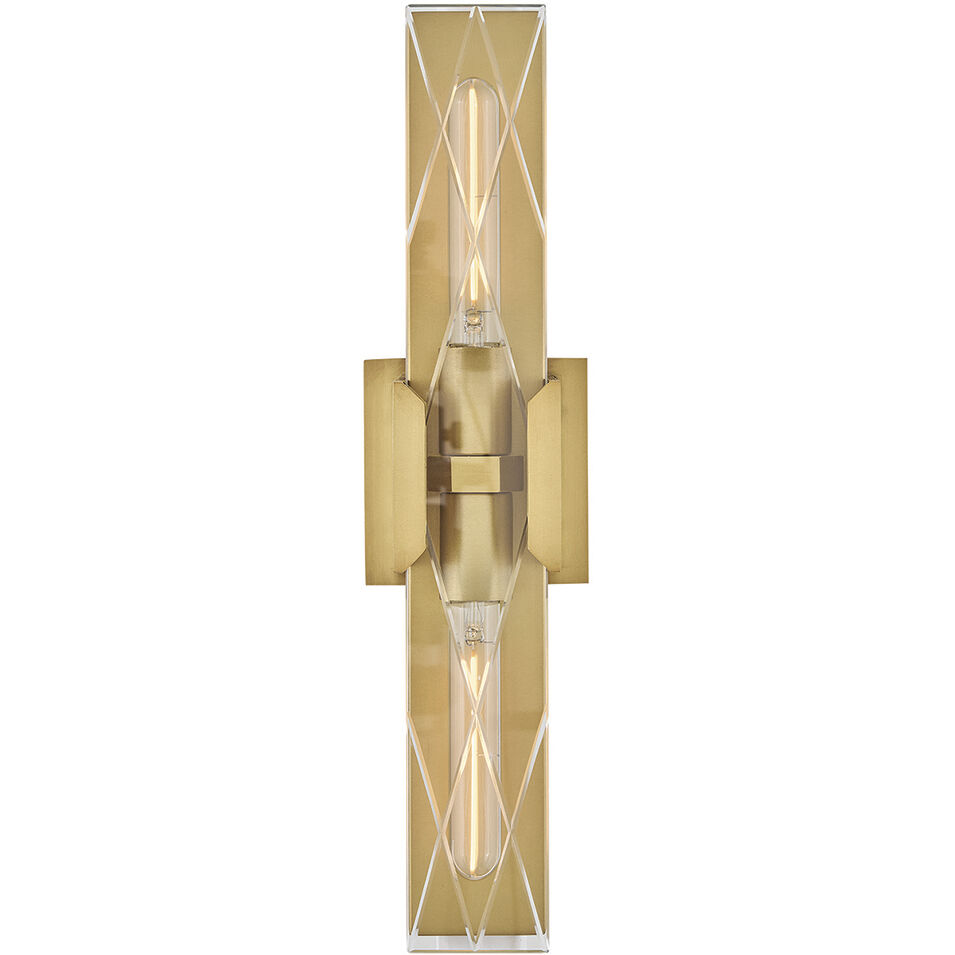 Monte 2 Light 5 inch Heritage Brass Bath Light Wall Light