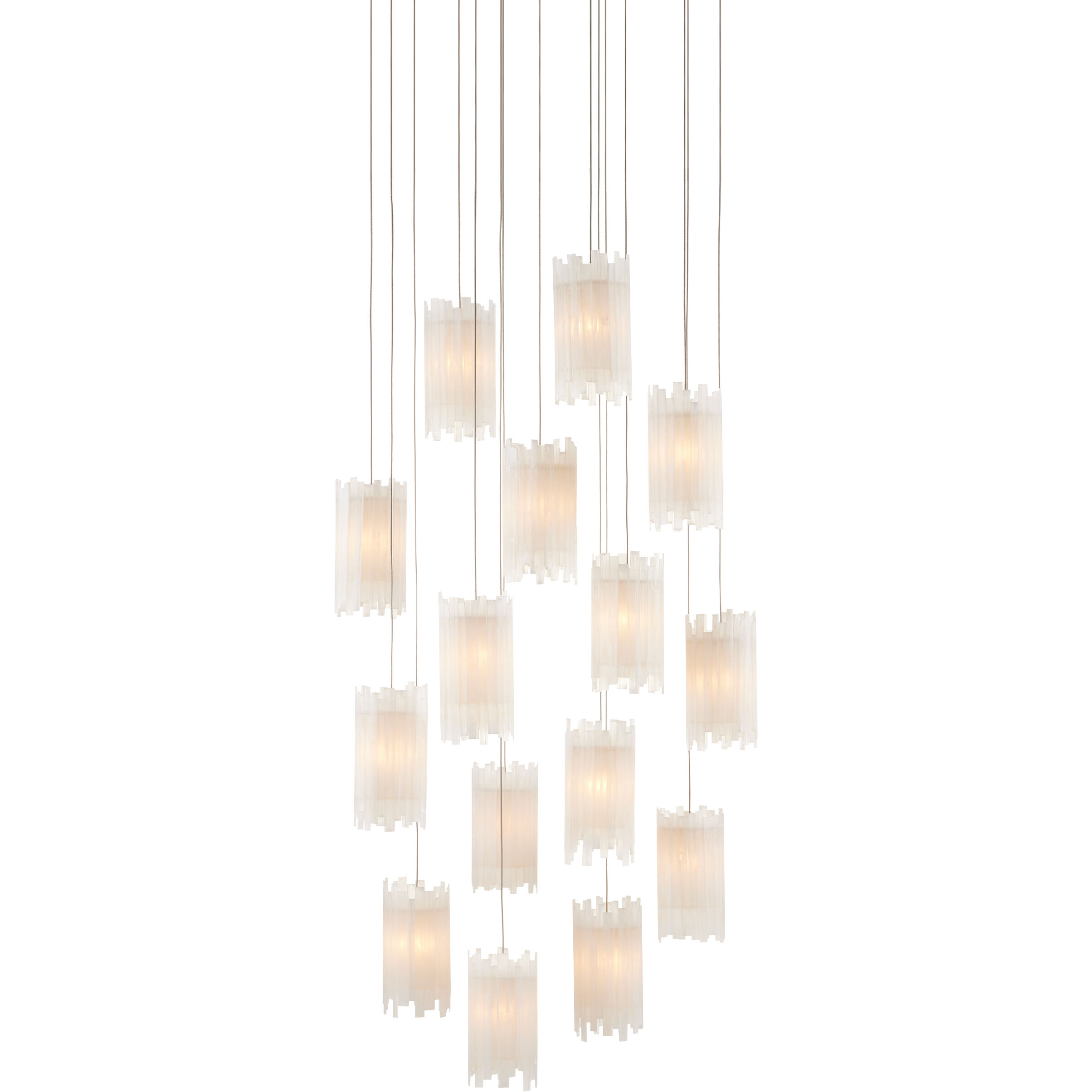 Escenia 15 Light 23 inch Natural Painted Silver Multi Drop Pendant Ceiling Light