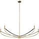 Sussex 4 Light 47.25 inch Champagne Gold and Black Linear Chandelier Ceiling Light