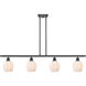 Ballston Norfolk LED 48 inch Matte Black Island Light Ceiling Light in Matte White Glass