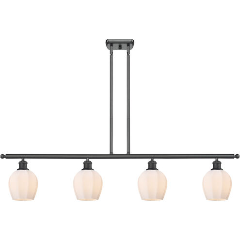 Ballston Norfolk LED 48 inch Matte Black Island Light Ceiling Light in Matte White Glass