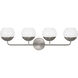 Alvin 4 Light 33.38 inch Brushed Nickel Bath Vanity Wall Light in Brushed Nickel Silver