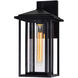 Crawford 1 Light 14.7 inch Black Outdoor Wall Light