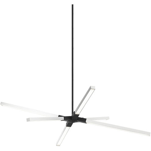 Asterisk LED 27 inch Matte Black and Chrome Pendant Ceiling Light