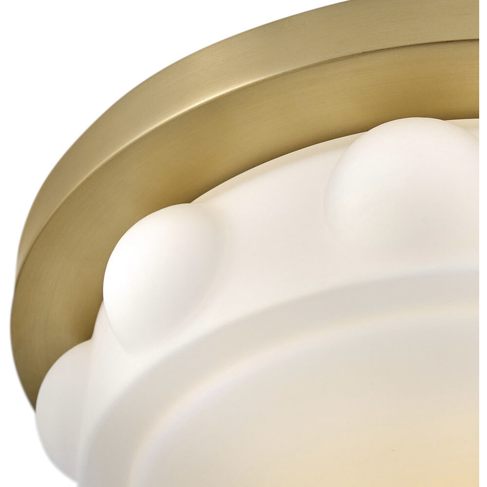 Zoey LED 14 inch Lacquered Brass Flush Mount Ceiling Light