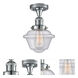 Franklin Restoration Small Oxford LED 7.5 inch Polished Chrome Semi-Flush Mount Ceiling Light in Seedy Glass, Franklin Restoration