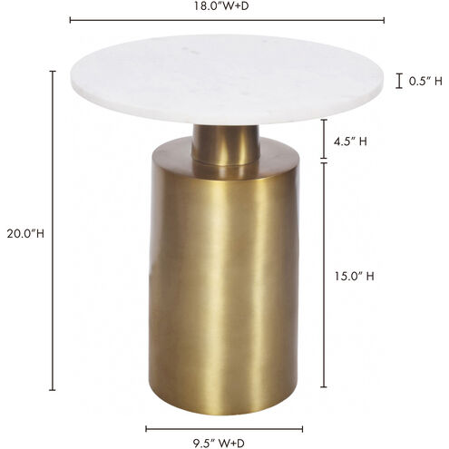 France 20 X 18 inch Gold Accent Table