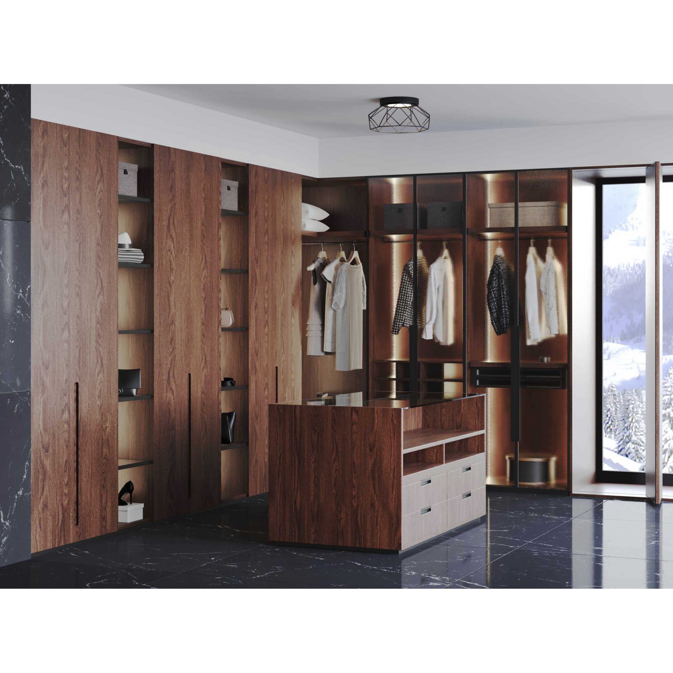 Geodesic LED LED 18 inch Matte Black Flushmount Ceiling Light