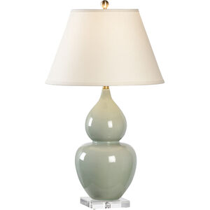 Chelsea House 31 inch 100.00 watt Green Glaze/Clear Table Lamp Portable Light