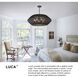 Lisa McDennon Luca LED 38 inch Black Indoor Chandelier Ceiling Light, Convertible to Semi-Flush