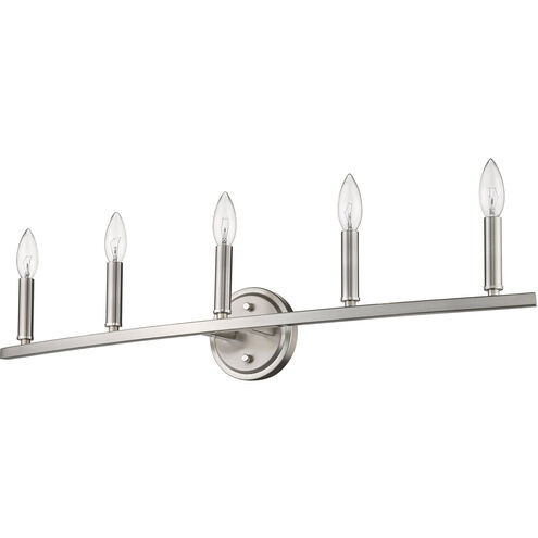 Sawyer 5 Light 32 inch Satin Nickel Vanity Light Wall Light
