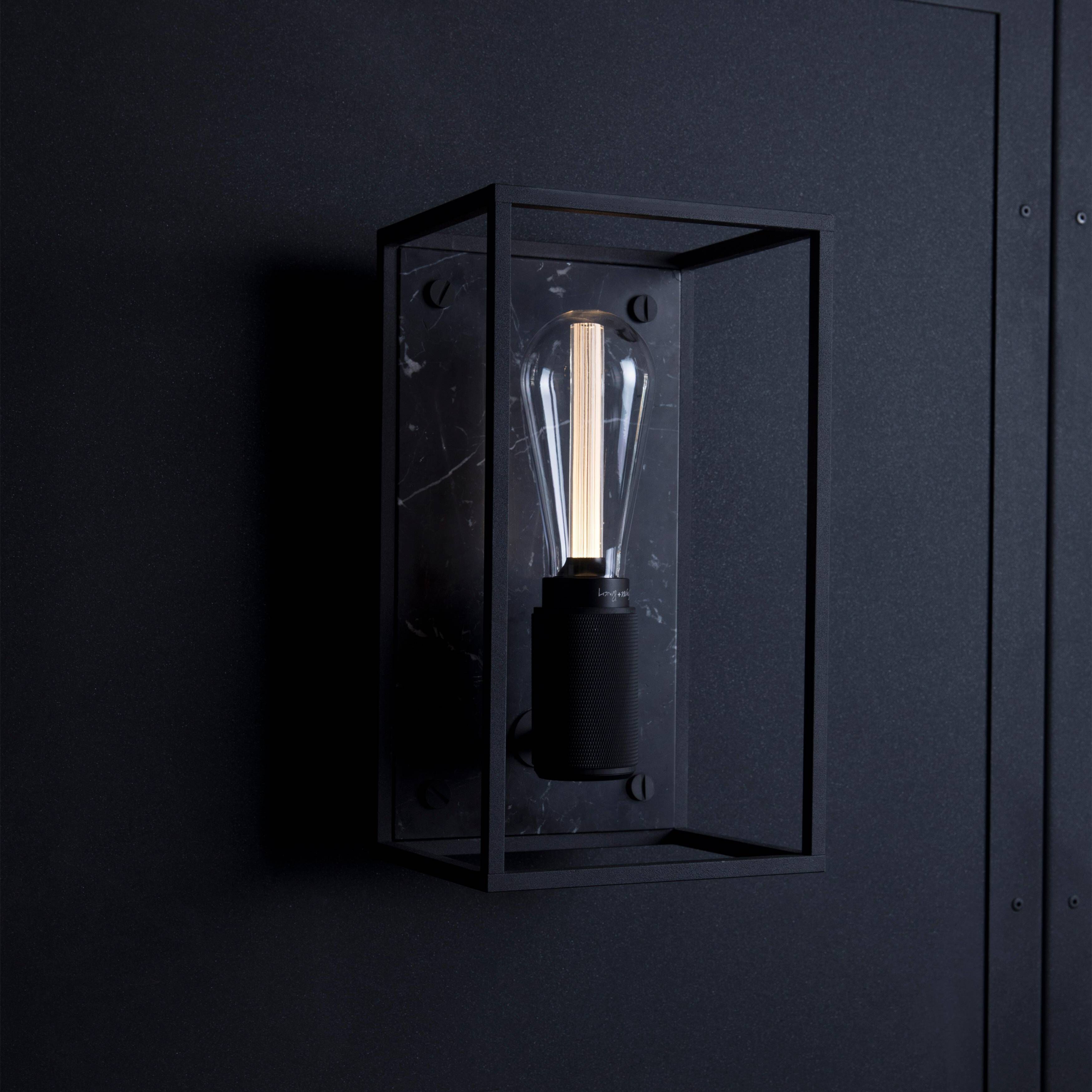 Caged Wall Light in Black Marble