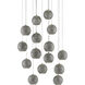 Giro 15 Light 21 inch Painted Silver/Nickel/Blue Multi-Drop Pendant Ceiling Light