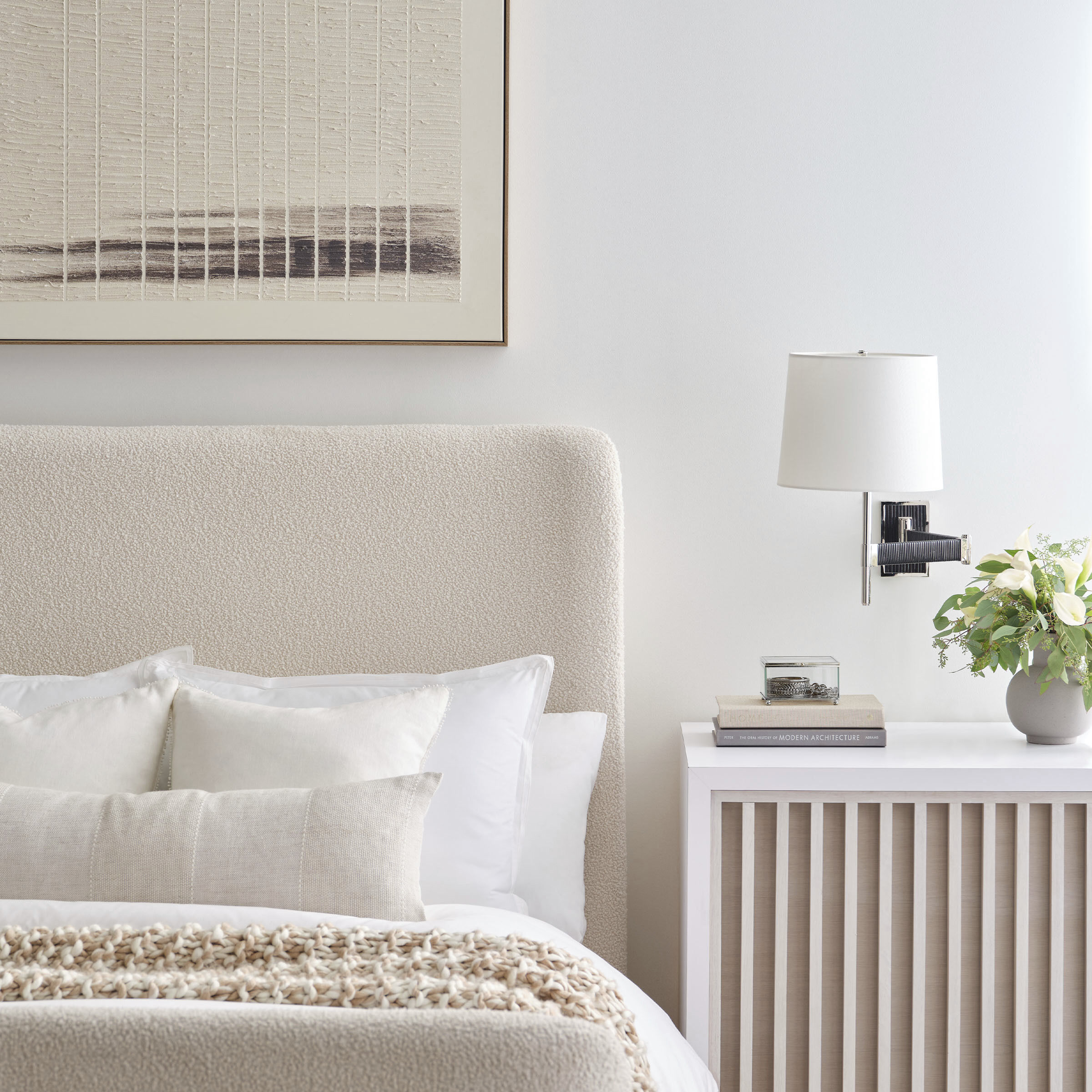 Suzanne Kasler Elle 22.25 inch 15.00 watt Polished Nickel and Black Rattan Swing Arm Sconce Wall Light