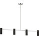 Zentro 4 Light 48 inch Brushed Nickel Linear Chandelier Ceiling Light in Standard