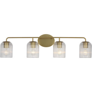 Eisele 4 Light 33.75 inch Satin Brass Vanity Light Wall Light, Large