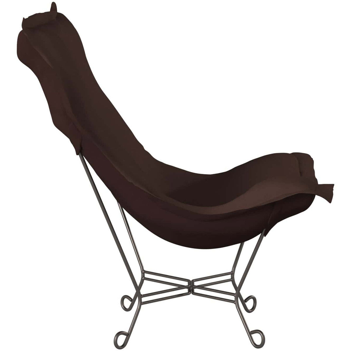 Puff Titanium Frame with Sterling Chocolate Scroll Chair with Cover