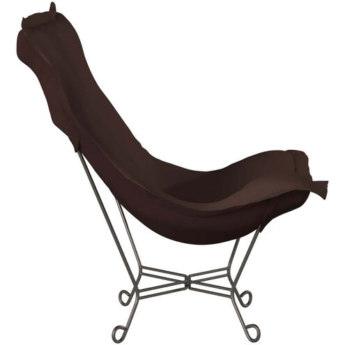 Puff Titanium Frame with Sterling Chocolate Scroll Chair with Cover