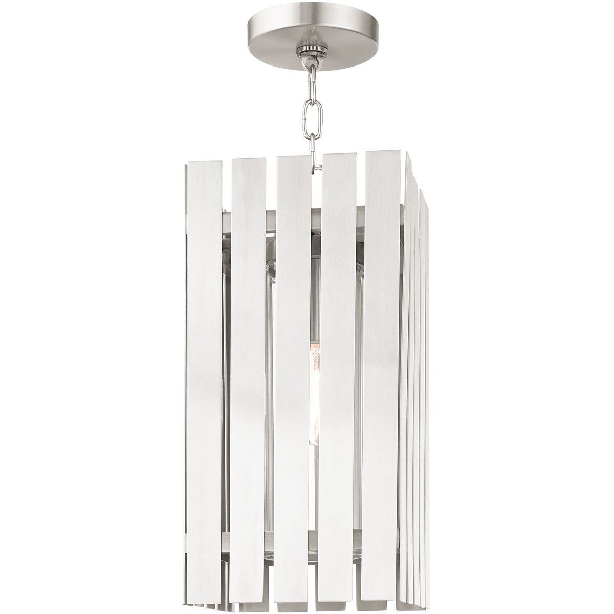 Greenwich 1 Light 8 inch Brushed Nickel Outdoor Pendant Lantern