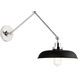 C&M by Chapman & Myers Wellfleet 26 inch 75 watt Midnight Black and Polished Nickel Task Sconce Wall Light in Midnight Black / Polished Nickel