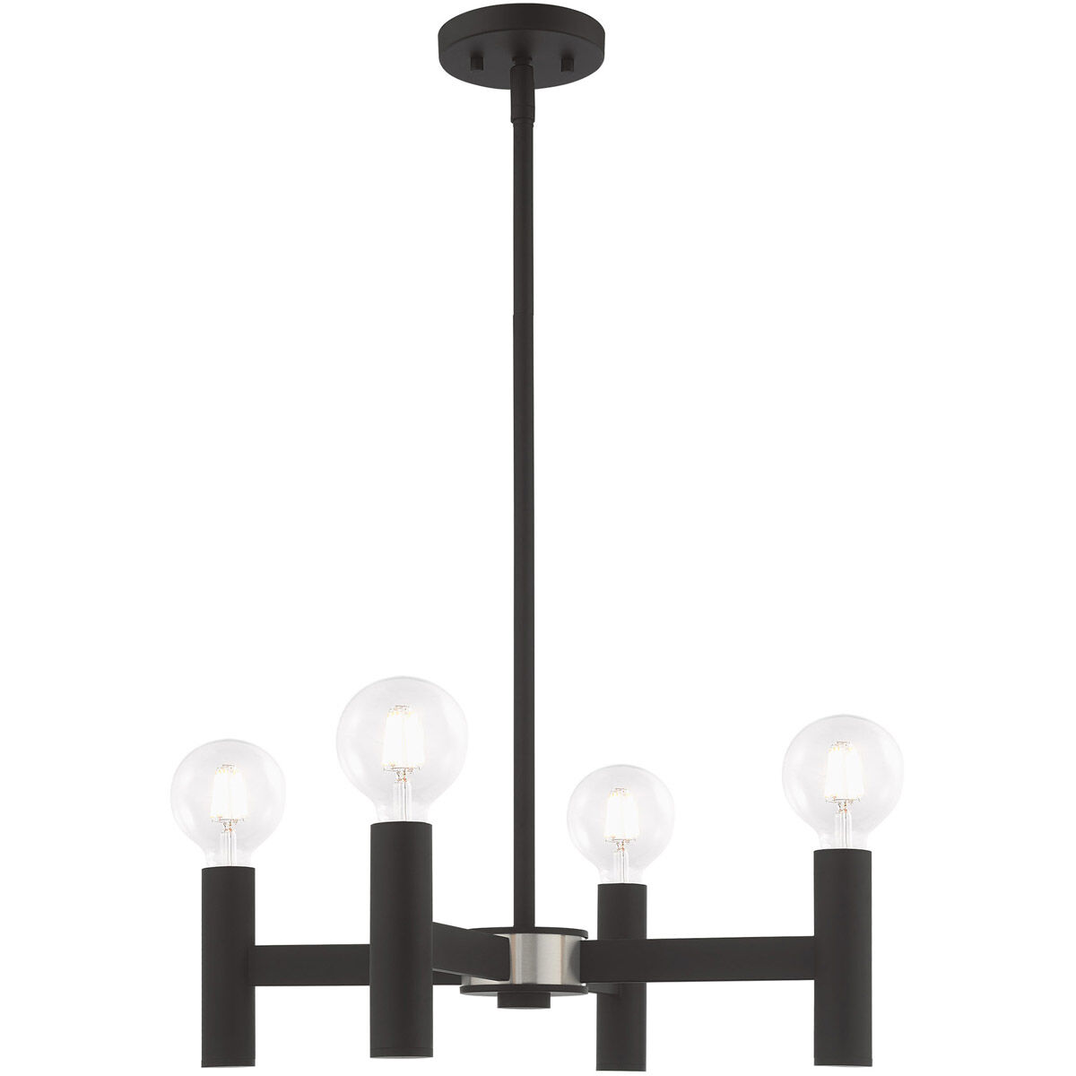 Copenhagen 4 Light 20 inch Black Mini Chandelier Ceiling Light