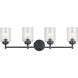 Winslow 4 Light 30 inch Black Wall Mt Bath 4 Arm Wall Light