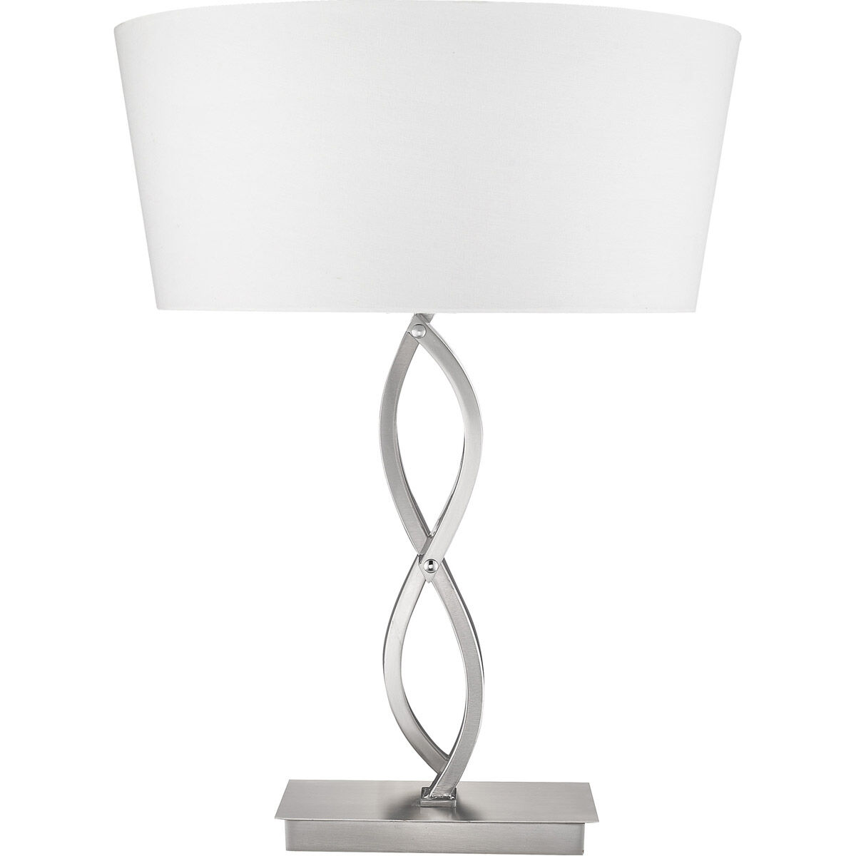 Trend Home 25 inch 100.00 watt Satin Nickel Table Lamp Portable Light