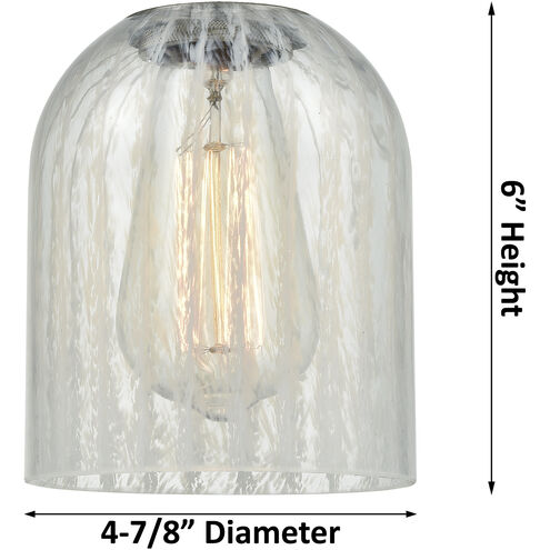 Edison Caledonia 1 Light 5 inch Polished Chrome Semi-Flush Mount Ceiling Light in Mica Glass