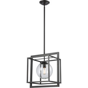 Beam Cage 1 Light 16 inch Oil Rubbed Bronze with Clear Pendant Ceiling Light