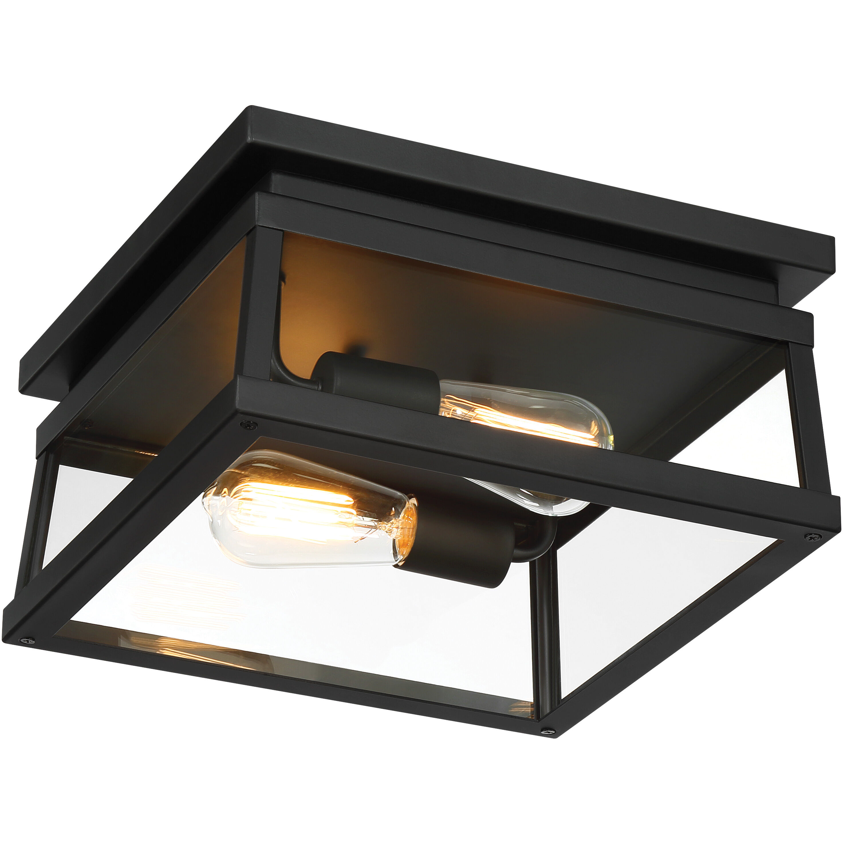 Great Outdoors Isla Vista 2 Light 12 inch Coal Outdoor Flush Mount