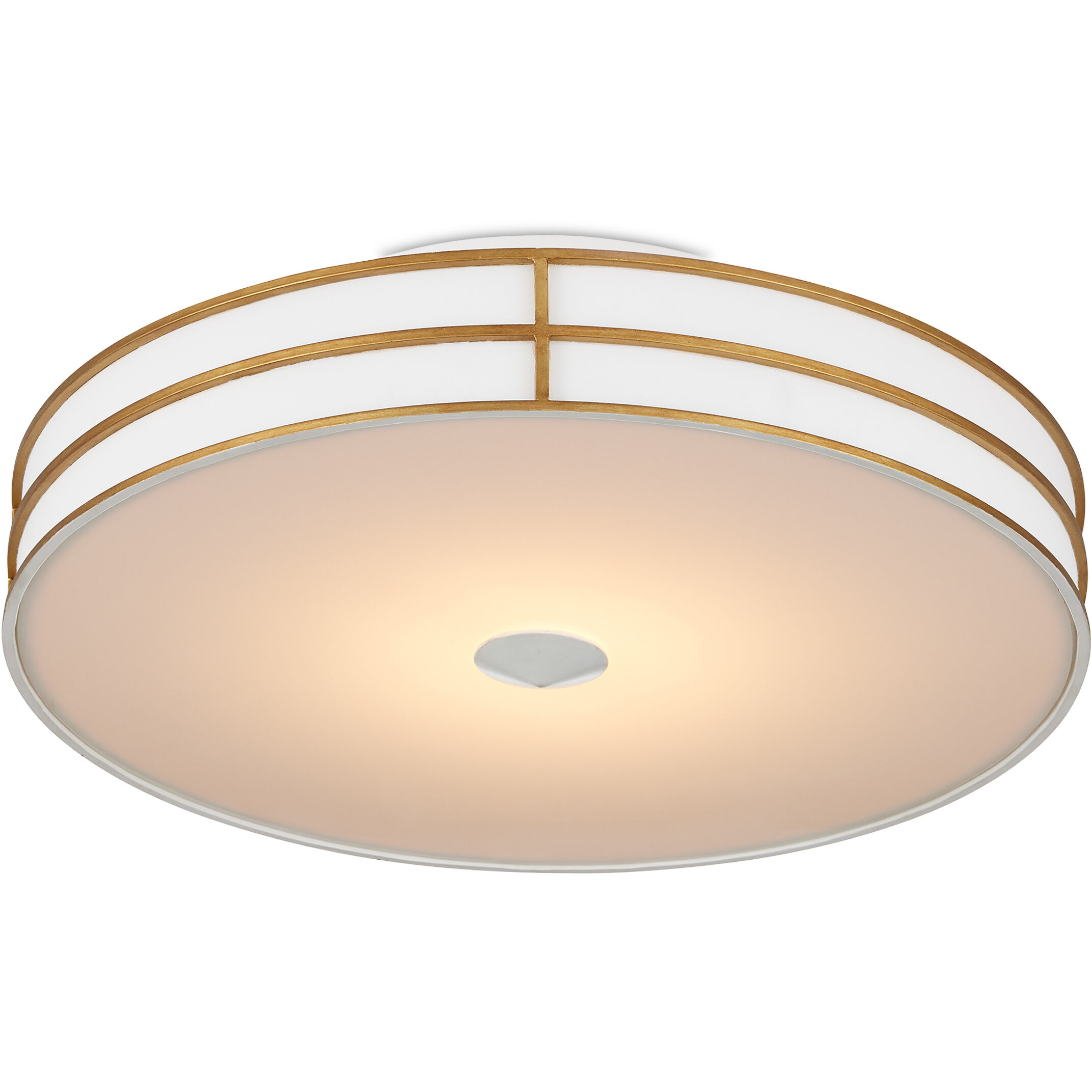 Fielding 1 Light 24 inch Gesso White/Contemporary Gold/Sugar White/White Flush Mount Ceiling Light
