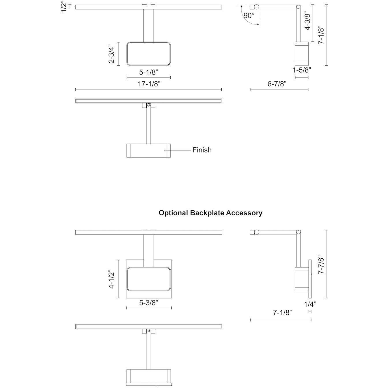 Vega Minor Picture 14 watt 17.13 inch Black Wall/Picture Light Wall Light